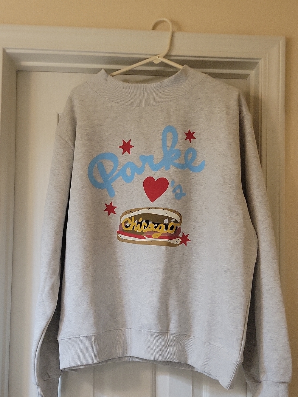 Light Gray 'Parks Chicago' Graphic Crewneck Sweatshirt